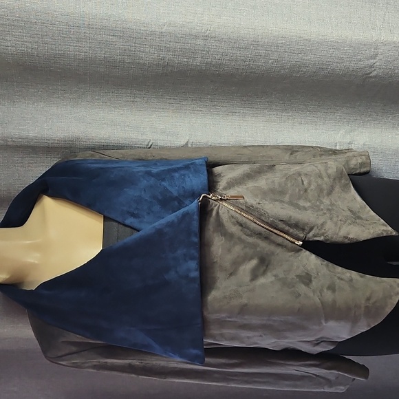 ADORE BLUE/GRAY MOTO-STYLE JACKET SIZE XL - Picture 5 of 9